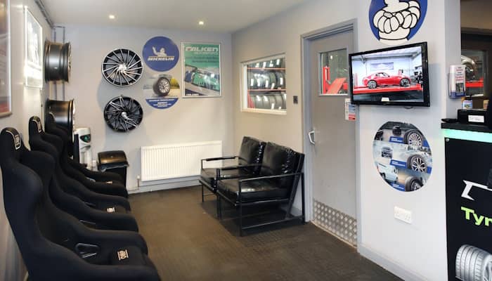 Tyre-Smart (Essex) Reception area with veiw into workshop